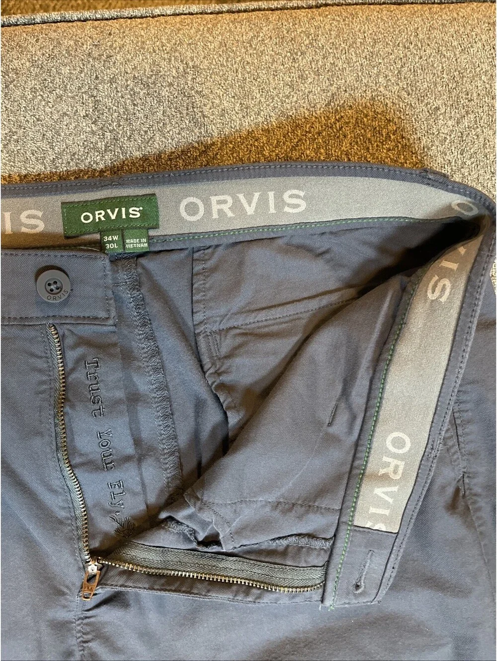 Orvis W34xL30 Lightweight 5 Pocket Trek Pant, GRAY, QUICK DRY